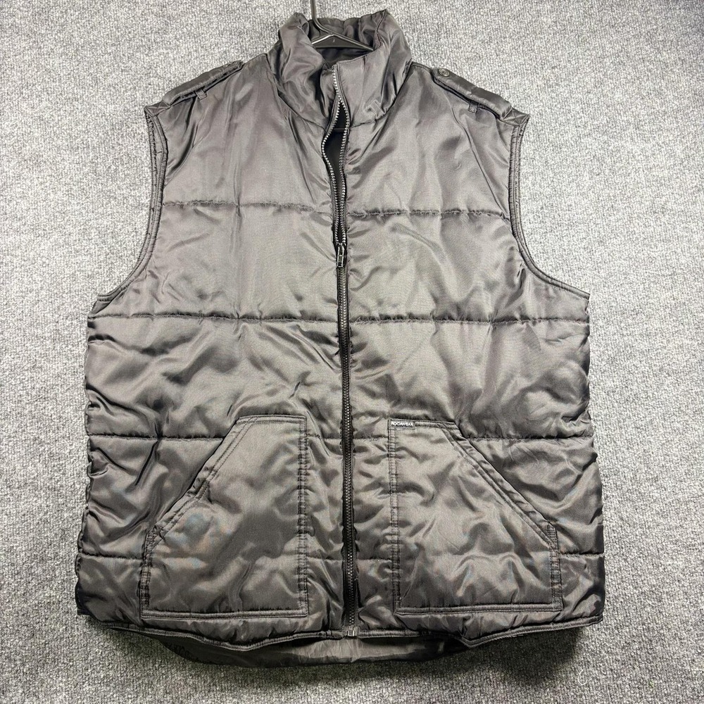 Rocawear‎ Vest Mens XL Black Puffer Quilted Sleeveless Zip Front Nylon Jacket